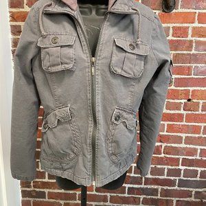 Women's Cargo Utility Jacket Gray Sz L, Jack BB Dakota by Steve Madden